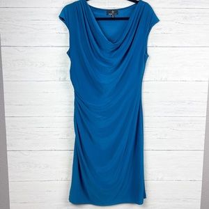 Blue Ronni Nicole Shift Ruched Dress